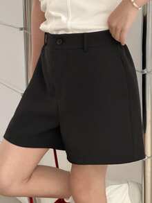 DAZY Tween Girls' Solid Color High Waist Casual Loose Shorts Summer - Black - View 3