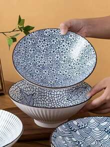 Bộ 2/4 bát cơm gốm Nhật Bản, 8 inch, Bộ 2/4, Bát mì ramen bằng gốm, Dùng được trong lò vi sóng và máy rửa chén, Hình bầu dục, Lý tưởng để đựng mì, súp, salad - Hoàn hảo cho nhà bếp & phòng ăn, Đồ dùng học tập - màu sắc hỗn hợp - Xem 9