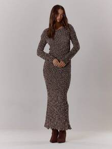 MUSERA Slouchy Long Sleeve Maxi Chunky Knit Dress Elegant Spring Vacation Cute Sexy 90's Summer Festival Graduation Wedding Guest Winter Everyday Chic - Black - View 5