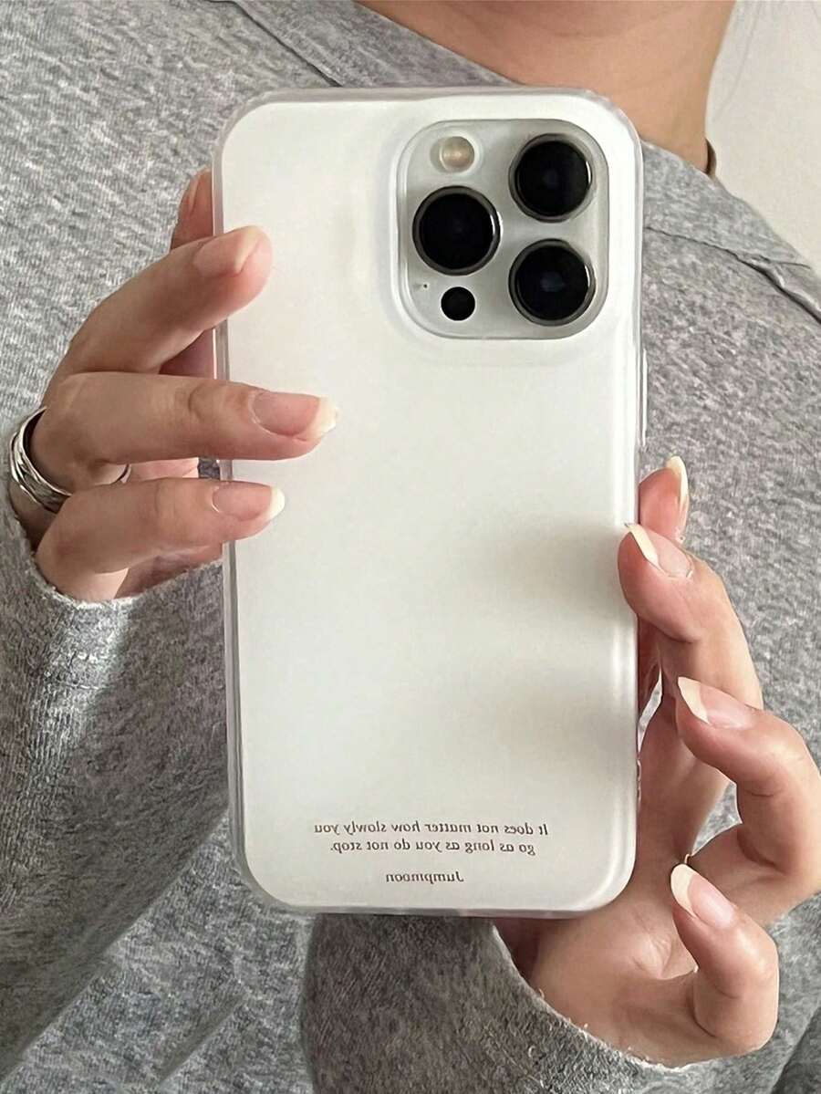 1Pc Cute Simple Solid Color Shockproof Phone Case Compatible With IPhone 17 16 15 Pro Max 13 14 12 Pro Plus 11 Fashion Candy Color Cover - White - View 1