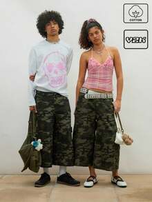 COUREZ Low Rise Camo Cargo Jorts /Summer Outfits For Women Spring Summer Shorts/Y2K/Casual 100%Cotton 100%Cotton Vintage