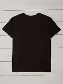 Versatile Casual Loose Fit Short Sleeve T-Shirt With Fun Print, For Vacation, Work And Everyday Wear - 彩色 - 查看 2
