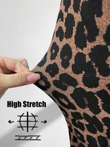 Leighera 豹纹性感约会派对情人节夜店酒吧吊带抹胸上衣双层加厚秋冬常规吊带背心内衣背心印花猎豹纹T恤女式上衣 - 咖啡棕 - 查看 11