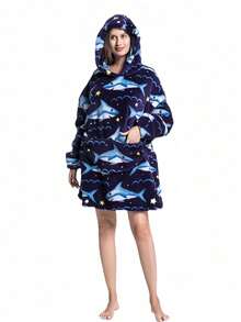 1 Áo choàng ngủ có mũ bằng vải nỉ dày dặn, unisex - Đồ mặc nhà mùa đông cỡ lớn, 100% polyester, có túi và cổ tay áo co giãn, thích hợp sử dụng trong nhà/ngoài trời, Áo hoodie - Áo nỉ lông xù cỡ lớn có tay áo và túi lớn, chăn ấm áp cho nam và nữ, hoàn hảo cho ghế sofa hoặc giường, chất liệu flannel thoải mái, món đồ không thể thiếu cho Halloween, áo ngủ, ấm áp và chống lạnh. - Nhiều màu - Xem 6