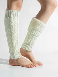 Thickened Warm Wool Socks, Women's Warm Leg Covers, Knitted Twisted Leg Covers, Plush Wool Twisted Socks, Knitted Wool Warm Leg Covers, Y2k - Multicolor - View 12