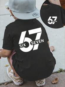 Young BoyCotton Pullover Basic Short Sleeve T-Shirt - Black - View 4