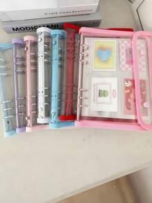 A5 Binder Double-Buckle Cover, 10pcs Refill Sleeves Bags, DIY Loose Leaf Photo Collect Book, Kpop Organizer Holder - Multicolor - View 4