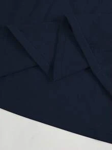 SHEIN Maternity Lace Patchwork A-Line Knit Long Sleeve Sweater Dress, Casual Daily Wear - Navy Blue - View 8