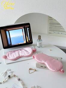 1件/2件/3件/4件/5件/10件/15件遮光睡眠眼罩仿丝冰感舒适缓解疲劳午休休息睡眠开学用品 - 粉色 - 查看 5