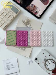 4 قطع/مجموعة حامل هاتف سيليكون بقاعدة لاصقة مقاومة للماء مناسبة لمعظم الهواتف، قبضة إصبع عالمية للتصوير الذاتي والفيديو، بألوان أسود/أبيض/بنفسجي/برتقالي؛ 2 قطعة/مجموعة أسود-وردي/أبيض - متعدد الألوان - مشاهدة 6