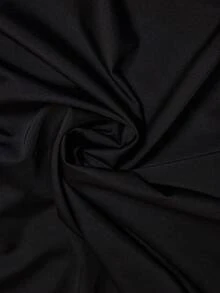 Elaquor Bộ đồ bơi màu trơn cỡ lớn - màu đen - Xem 7