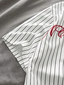 AXEPEAK Áo sơ mi nam tay ngắn kẻ sọc cài cúc phía trước, kiểu dáng thường ngày, đa năng cho mùa hè. - trắng - Xem 4