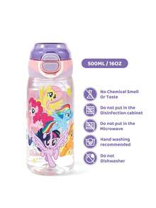 My Little Pony X SHEIN 16 盎司/500 毫升水瓶，配有硅胶吸管和防溢盖，适合旅行、旅游和学校 - 無色 - 查看 5