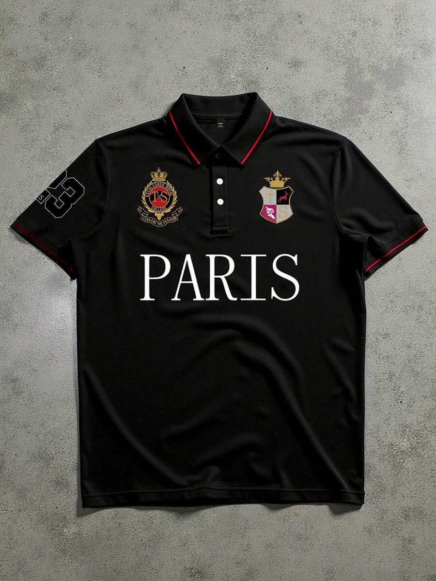 Manfinity Homme 男士简约徽标领 Polo 衫