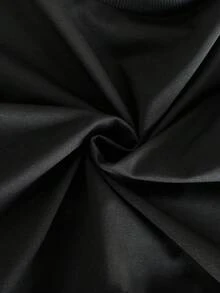 Elaquor Camiseta negra bordada para mujer talla grande, blusa casual de otoño/invierno para damas, blusa negra de primavera para mujeres - Negro - Ver 3