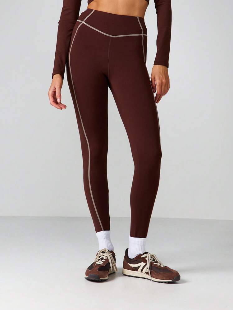 MISSGUIDED Hochtaillierte Leggings mit Kontrastnahtdetails und Seitenstreifen für Freizeitmode, bequem für den Alltag im Herbst und Winter