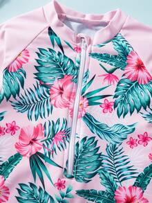 SHEIN 这款可爱的女婴休闲、简约、可爱的图案背心泳衣非常适合外出、度假和春夏季节穿着。 - 粉色 - 查看 2