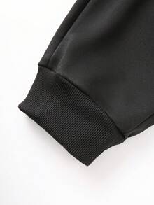 Manfinity Sport Corelite 男士连帽背心和运动裤套装 男士两件套健身服 男士健身套装 运动服 男士运动套装 男士运动服 健身套装 - 黑色 - 查看 5