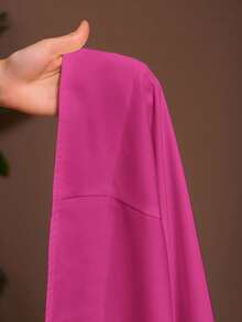 Veslaya Spring/Summer New Arrival Vacation & Casual Solid White Loose Sleeveless A-Line Plus Size Mini Dress - B - Hot Pink - View 7