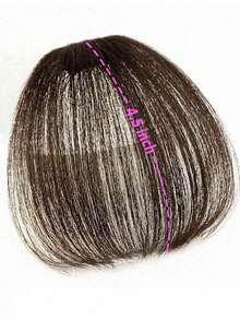 Flequillo de aire para cabello humano, flequillo marrón claro, extensión de cabello con Clip, apto para principiantes, muy fácil de usar, Color marrón oscuro - S2 - Ver 2