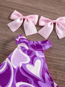 Emery Rose Kids Emery Rose Kids 女婴两件套，时尚爱心针织吊带上衣和喇叭裤 - 彩色 - 查看 8