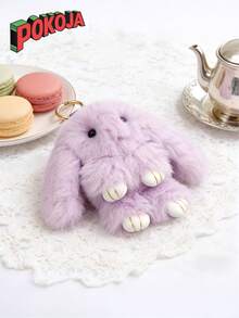 POKOJA LAND - BESTSELLERS 1个可爱兔子毛绒挂件，蓬松兔子钥匙扣装饰，适用于复活节、手机、车钥匙、汽车配件、包包、生日、圣诞节、情人节礼物精选、复活节礼物 - 彩色 - 查看 5