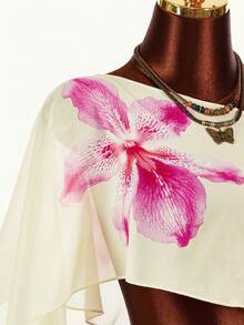 Amplova 女士宽松不对称下摆亮片透视露肩派对上衣 - 彩色 - 查看 6