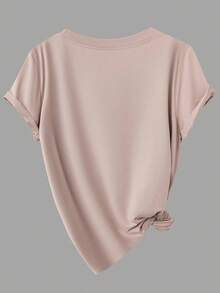 SHEIN CURVE+ Bộ 4 áo thun ngắn tay dáng rộng cơ bản dành cho nữ cỡ lớn. - Nhiều màu - Xem 6