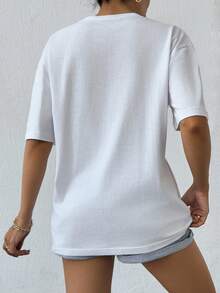 EURMUSE White T-Shirt With Embroidery Detail - White - View 2