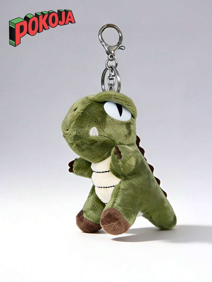 POKOJA LAND - BESTSELLERS 1个毛绒绿色恐龙钥匙扣，填充动物玩具，背包挂件，钥匙圈，男孩女孩礼物，生日、情人节、圣诞节，春夏皆宜 - 彩色 - 查看 1