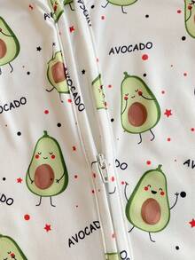 SHEIN Vintaside Kids 2pcs/Set Long Sleeve Avocado & Green Knitted Soft Comfortable Jumpsuit, Best Gift For Newborns - Multicolor - View 6