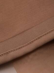 DAZY Women's Color Block Simple Long Sleeve Dress, Casual Everyday Wear Sundress - Camel - View 6