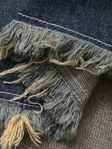 DAZY Tween Girls Denim Pinafore Dress - Blue - View 7