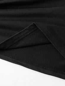 EMERY ROSE Áo thun cỡ lớn in hình trái tim đính đá lấp lánh chủ đề Ngày Valentine "Hãy là người yêu của em" - Quà tặng Ngày Valentine cho phái nữ - Quà tặng Ngày Valentine cho người yêu - màu đen - Xem 4