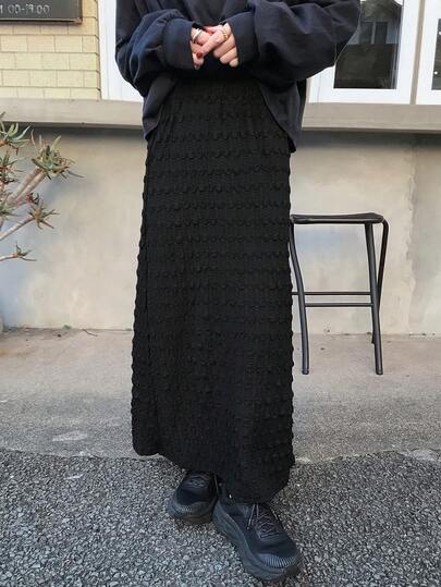 FRIFUL 女士休闲纯色纹理长裙