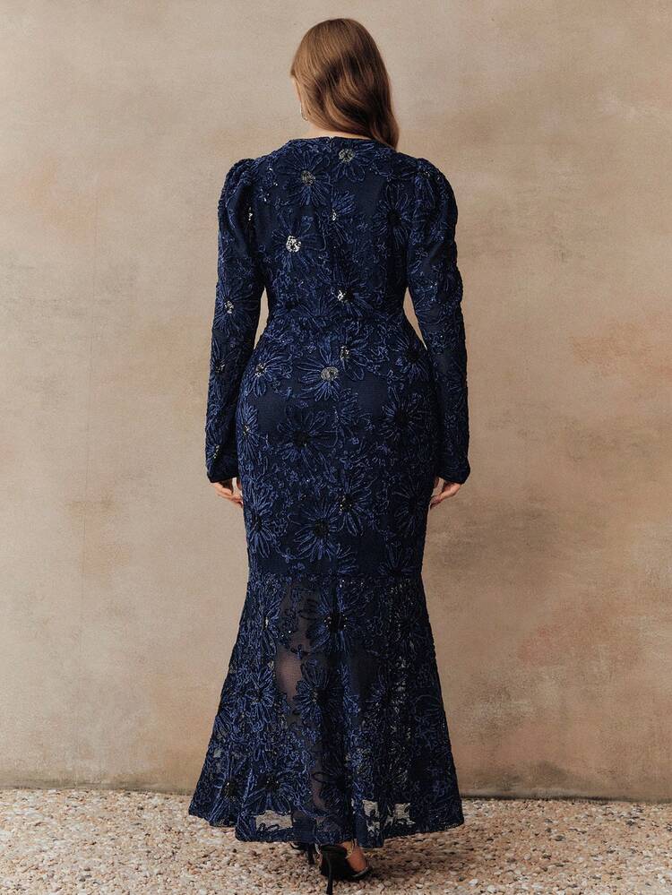 Autumn/Winter Long Sequin Mermaid Tail Fitted Women Dress