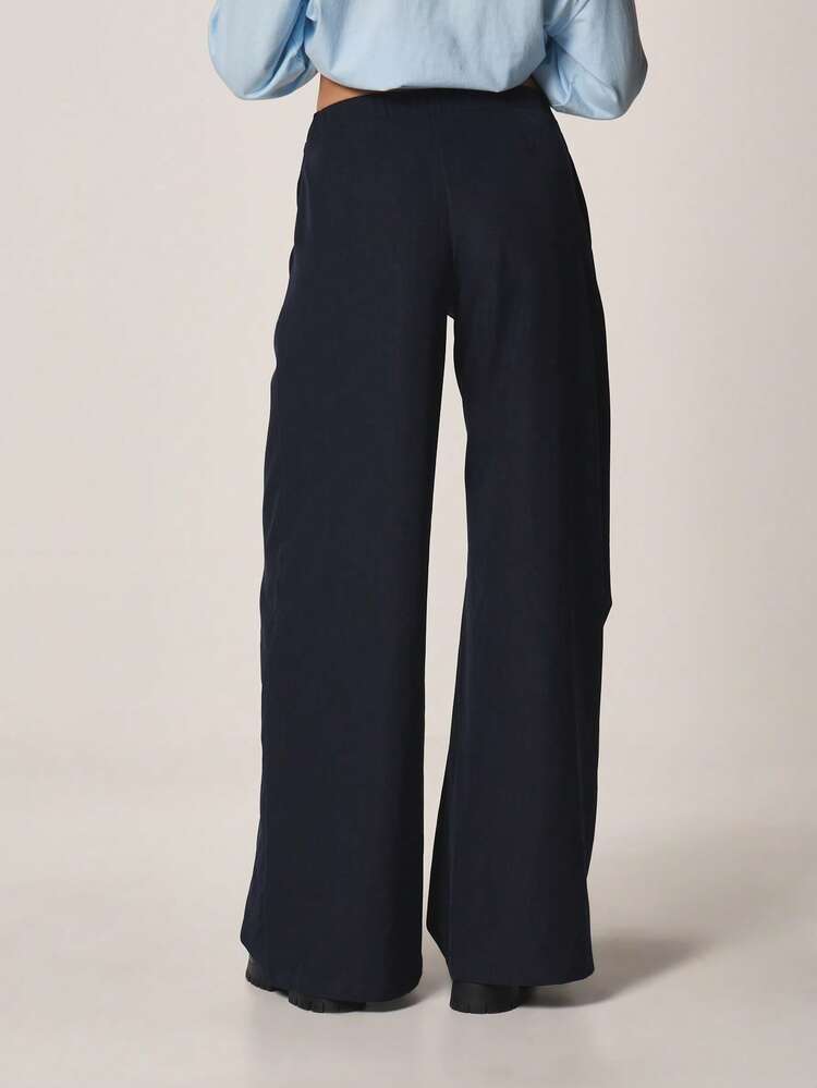 MISSGUIDED High Waisted Wide Leg Wrap Front Business Casual Pants With Button Detail For Office And Formal Occasions