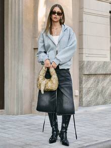 Viva Strut 女士手提包，女式单肩包，毛绒，时尚，可爱，简约，百搭，甜美酷女孩，辣妹，Y2K，青少年，秋冬季 - 彩色 - 查看 8