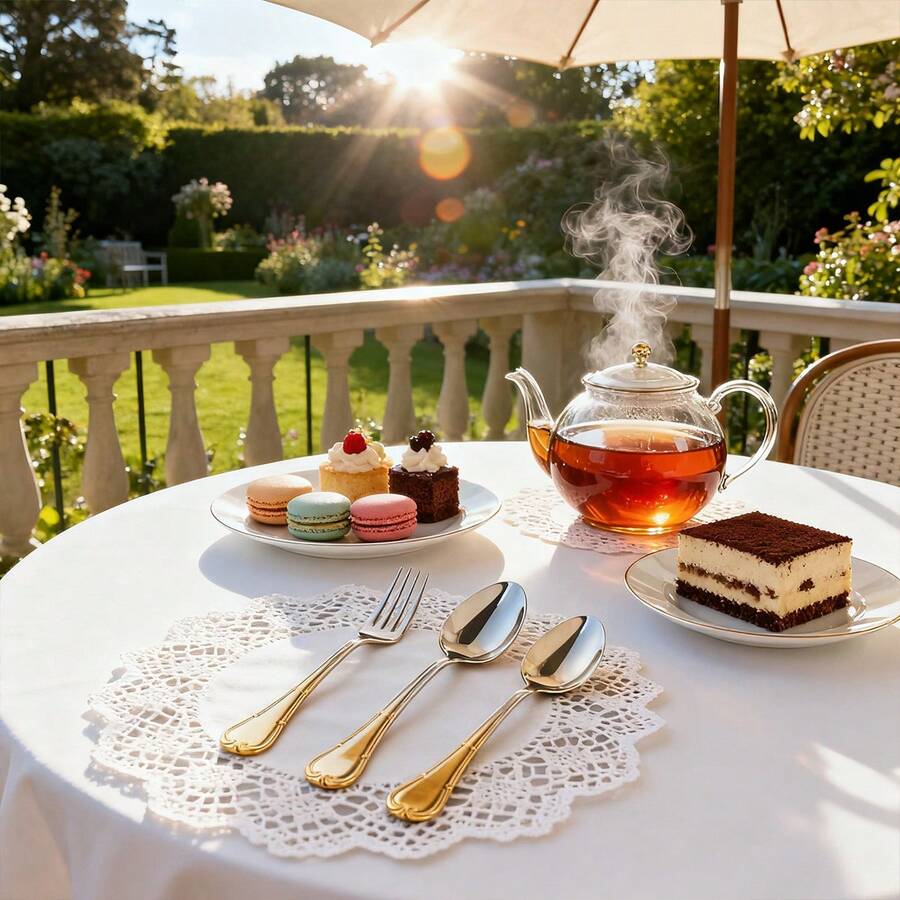 1Pc Stainless Steel Gradient Gold Silverware Luxury Modern Flatware Thick Handle Tableware Stainless Steel Cutlery For Home Restaurant Hotel Party - Multicolor - View 1