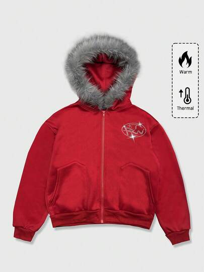 Street Life Felpa con cappuccio e collo in pelliccia, manica lunga, da uomo, calda