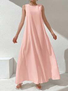Al Najma Women's Casual Solid Color Versatile Sleeveless Dress, Summer - Multicolor - View 10