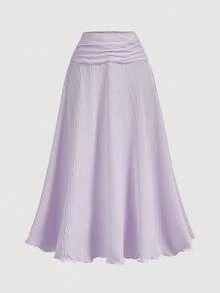 SHEIN MOD 2pcs/Set Women Jacquard Halter Top And Skirt - Lilac Purple - View 8