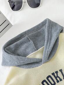 Genkimix Kids Bộ 2 món đồ chơi bé trai Genkimix: Áo hoodie in chữ có túi và quần ống côn màu trơn. - Màu be - Xem 3