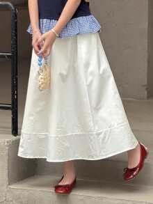 DAZY Tween Girls Solid Color Skirt - White - View 1