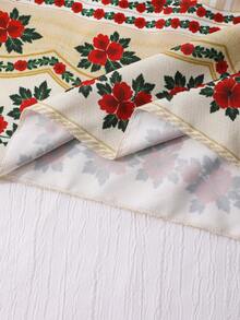 SHEIN 这款优雅的白色碎花连衣裙适合十几岁的女孩，展现出中东风情，优雅而精致，适合各种聚会场合。 - 白色 - 查看 7