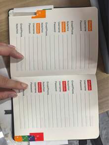 Sổ đựng mật khẩu bằng da PU, bìa cứng, có tab chỉ mục AZ, dùng để ghi chú và đăng nhập, mật khẩu, thiết kế cao cấp, nhỏ gọn, thích hợp mang theo khi đi du lịch, làm quà tặng cho nam nữ, sử dụng tại nhà và văn phòng. - Một cỡ - Xem 8