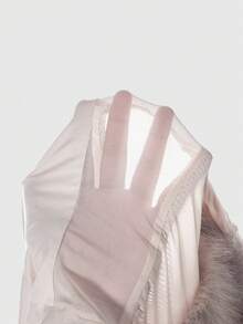 ROMWE Grunge Punk Y2K Ombre Furry Patchwork Sheer Mesh Sexy Bodycon Camisole - Light Grey - View 5