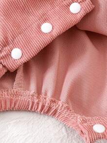 SHEIN 2件套婴儿可爱蝴蝶结刺绣连体衣套装，夏季