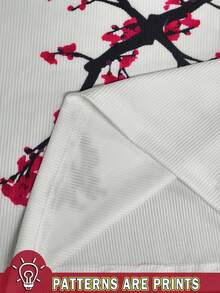 Glimmora Y2K 女式印花T恤，梅花图案T恤，适合秋冬季节，时尚印花T恤，潮流T恤，送给兄弟姐妹的礼物，送给姐妹的礼物，可爱T恤，2000年代复古T恤，休闲简约，时尚T恤 - 彩色 - 查看 4