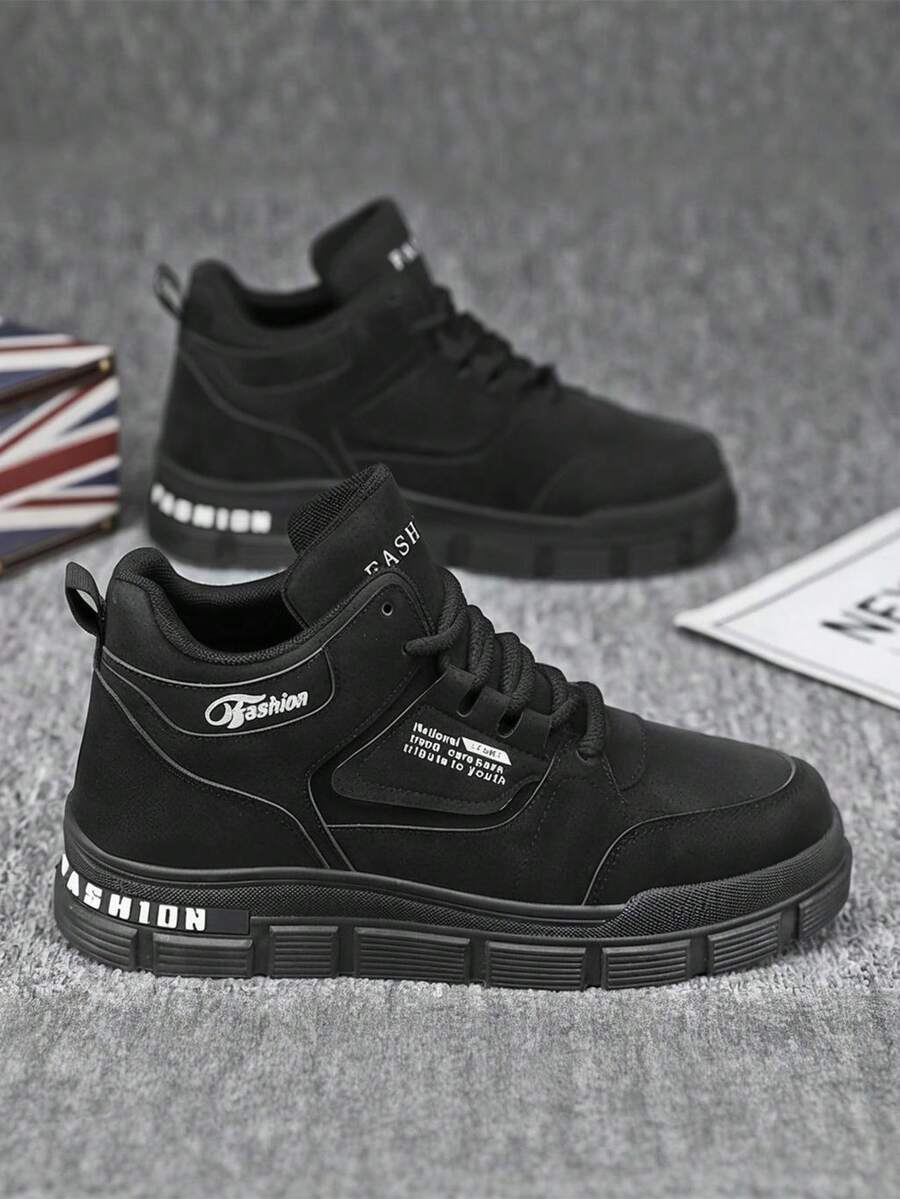 Botas Vaqueras de Hombre Altas (Botas de Hombre), Botas de Senderismo para Hombre, Zapatos para Hombre de Punta Redonda Altas: Suela antideslizante ligera y cómoda, cosida doble para durabilidad extra (evita desgaste prematuro). Estilo casual para actividades outdoor (senderismo, camping) y uso diario, adapta a terrenos (montañas, camino de tierra). Opciones: Botas para Mujer y Tenis para Mujer para outdoor y cotidianas - Negro - Ver 1